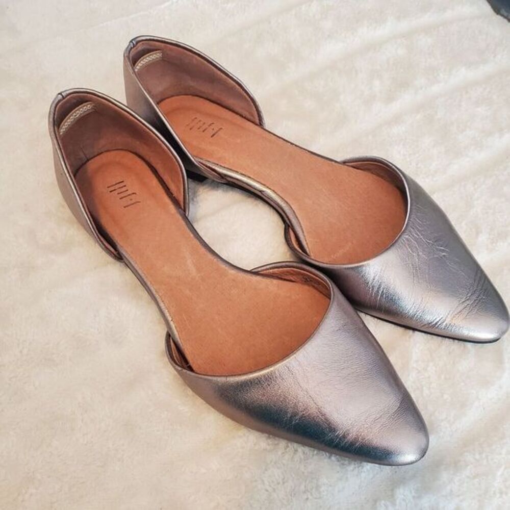 J Jill Ida D'Orsay Flats Loafers Shoes Womens 6.5 Gold Metallic Leather Slip‎ On